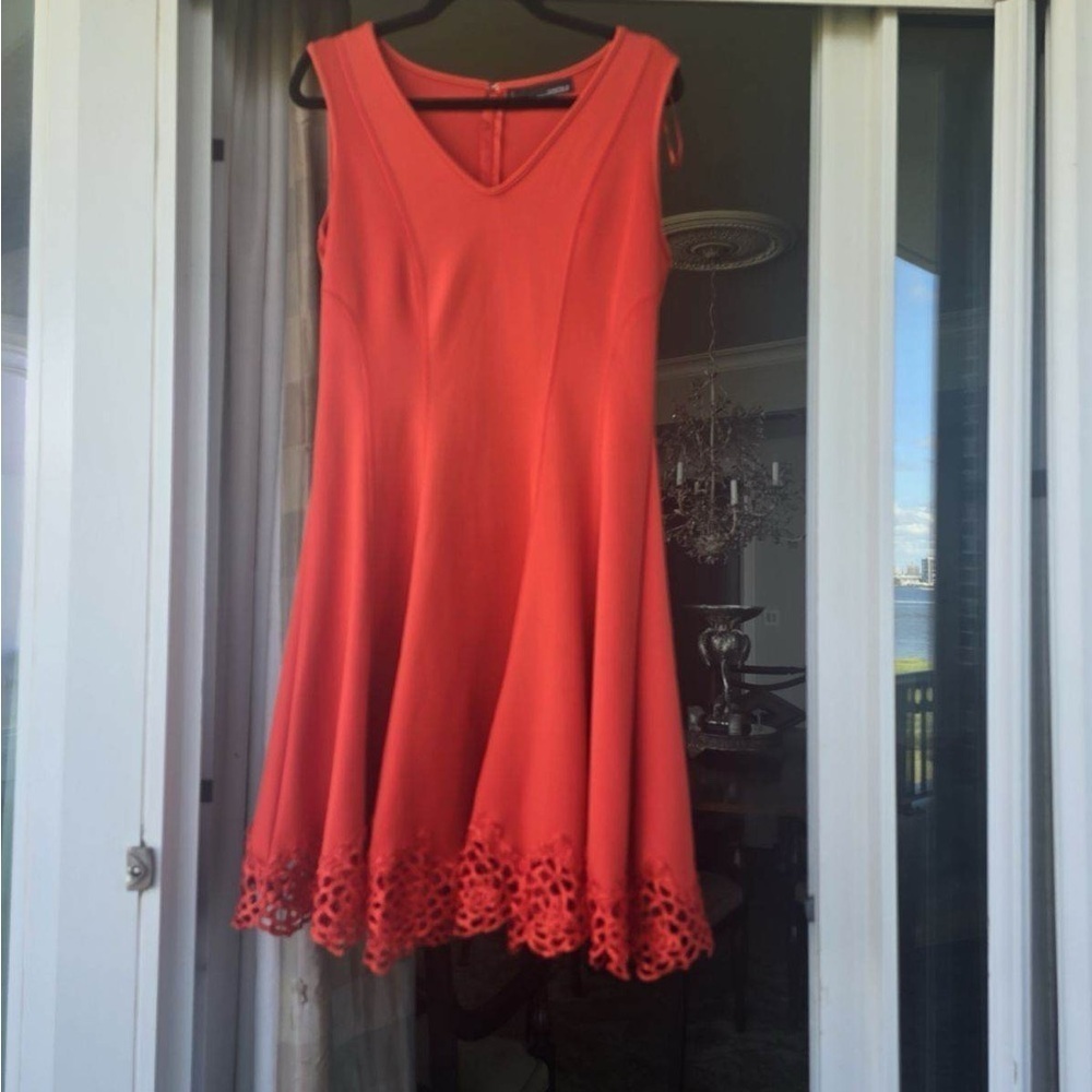 Chetta B flared orange dress​​​​